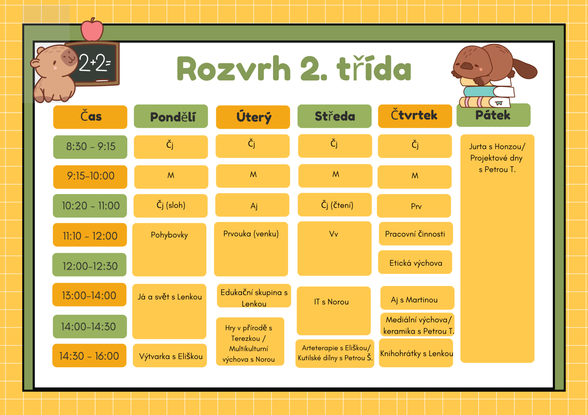 Rozvrh 2. třída